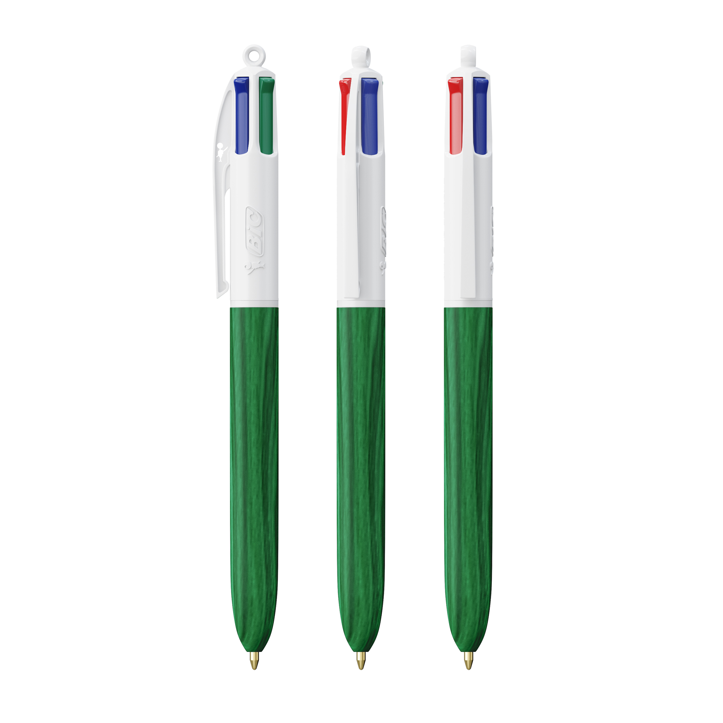 Stylo-bille 4 Couleurs personnalisé BIC® Wood Style Blanc - bois vert